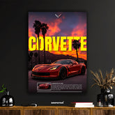 Corvette C7 Z06 – American Muscle Sunset Poster